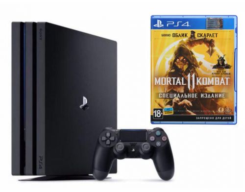 Фото №1 - Sony PlayStation 4 PRO 1 Tb + Игра Mortal Kombat 11 (Гарантия 18 месяцев)