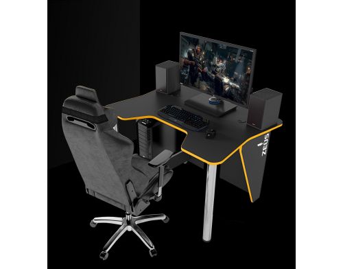 Фото №2 - Геймерский игровой стол ZEUS™ IGROK-3, черный/желтый