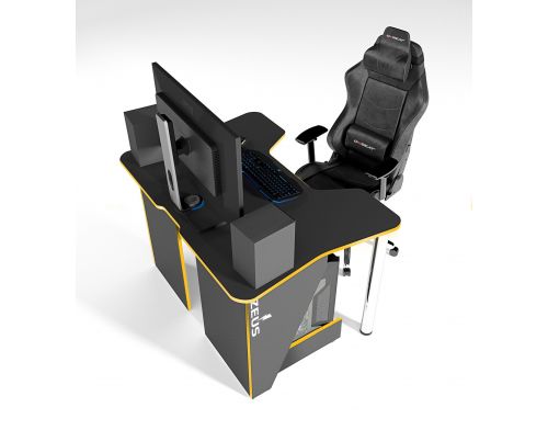 Фото №3 - Геймерский игровой стол ZEUS™ IGROK-3, черный/желтый