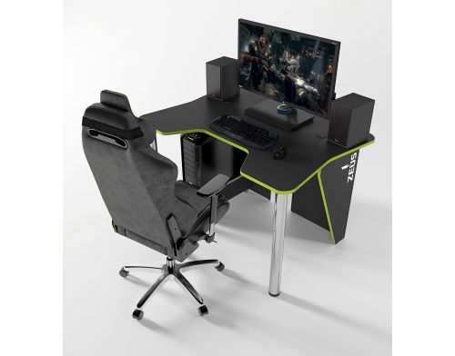 Фото №5 - Геймерский игровой стол ZEUS™ IGROK-3, черный/зеленый
