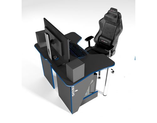 Фото №3 - Геймерский игровой стол ZEUS™ IGROK-3, черный/синий