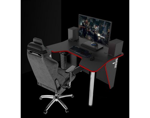 Фото №4 - Геймерский игровой стол ZEUS™ IGROK-3, черный/красный