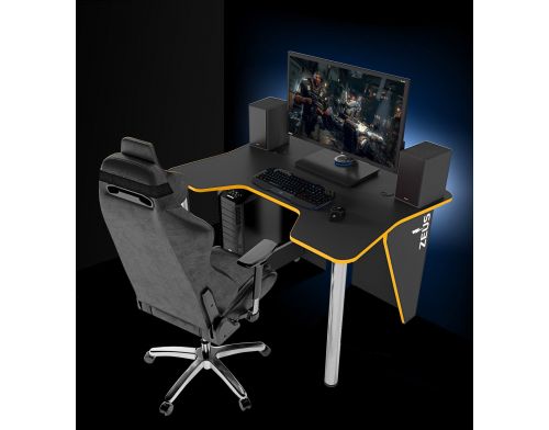 Фото №4 - Игровой стол ZEUS™ IGROK-3L, черный/желтый с LED подсветкой