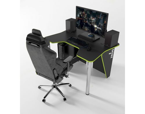 Фото №3 - Игровой стол ZEUS™ IGROK-3L, черный/зеленый с LED подсветкой