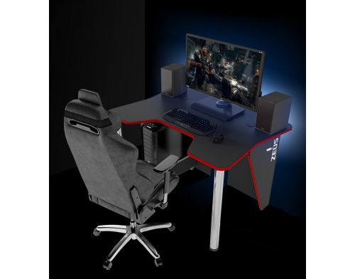 Фото №7 - Игровой стол ZEUS™ IGROK-3L, черный/красный с LED подсветкой