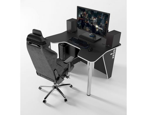 Фото №3 - Игровой стол ZEUS™ IGROK-3L, черный/белый с LED подсветкой