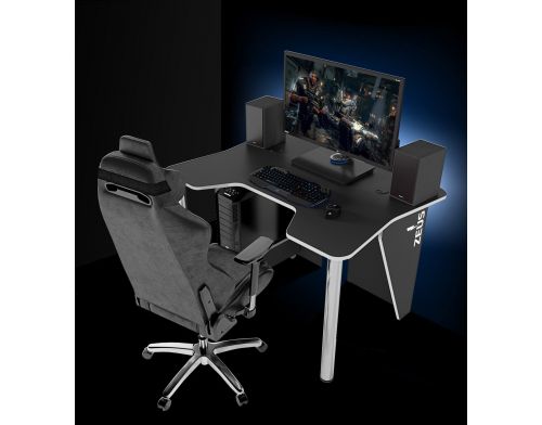 Фото №4 - Игровой стол ZEUS™ IGROK-3L, черный/белый с LED подсветкой