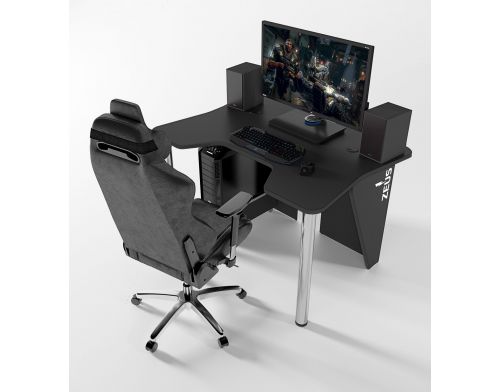 Фото №3 - Игровой стол ZEUS™ IGROK-3L, черный/черный с LED подсветкой