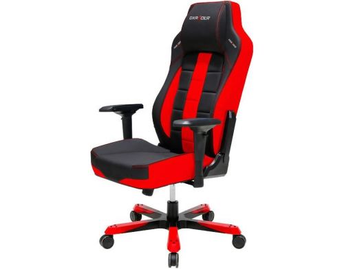 Фото №1 - Кресло для геймеров DXRACER BOSS OH/BF120/NR (чёрное/красные вставки) Vinil кожа, Al основа