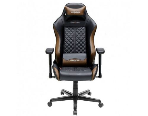 Фото №3 - Кресло для геймеров DXRACER DRIFTING OH/DH73/NC (чёрное/коричневые вставки) PU кожа, Al основани е