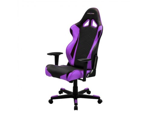 Фото №1 - Кресло для геймеров DXRACER RACING OH/RE0/NV (чёрное/фиолетовые вставки) PU кожа, AL основа