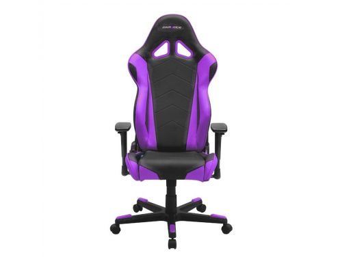 Фото №2 - Кресло для геймеров DXRACER RACING OH/RE0/NV (чёрное/фиолетовые вставки) PU кожа, AL основа