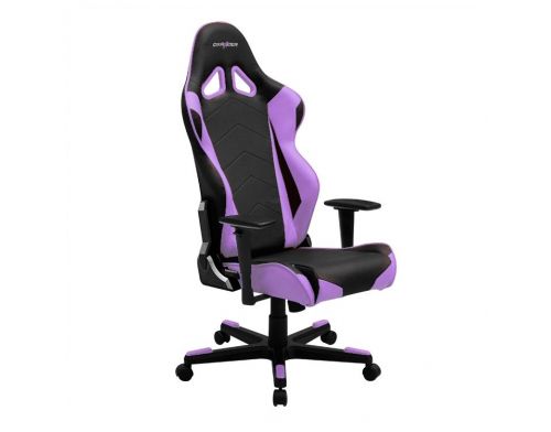 Фото №3 - Кресло для геймеров DXRACER RACING OH/RE0/NV (чёрное/фиолетовые вставки) PU кожа, AL основа