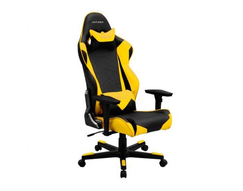 Фото №2 - Кресло для геймеров DXRACER RACING OH/RE0/NY (чёрное/желтые вставки) PU кожа, AL основание