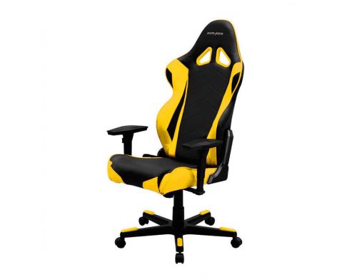 Фото №1 - Кресло для геймеров DXRACER RACING OH/RE0/NY (чёрное/желтые вставки) PU кожа, AL основание