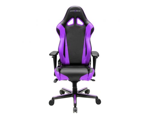 Фото №1 - Кресло для геймеров DXRACER RACING OH/RV001/NV (черное/фиолетовые вставки) PU кожа, AL основа