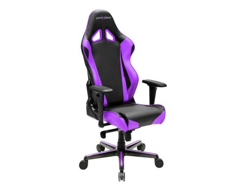Фото №3 - Кресло для геймеров DXRACER RACING OH/RV001/NV (черное/фиолетовые вставки) PU кожа, AL основа