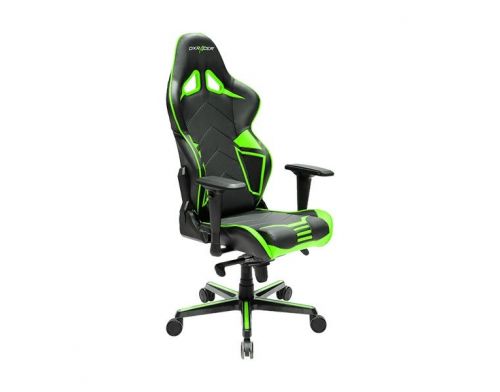 Фото №2 - Кресло для геймеров DXRACER RACING OH/RV131/NE (чёрное/зеленые вставки) PU кожа, Al основа