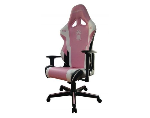 Фото №1 - Кресло для геймеров DXRACER RACING OH/RZ95/PWN (розовое/белые-черные вставки) PU кожа, AL основа