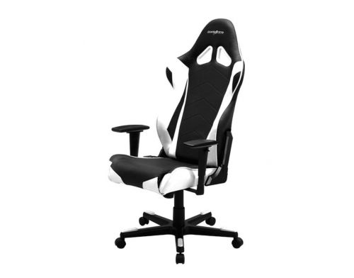Фото №1 - Кресло для геймеров DXRACER RACING OH/RE0/NW (чёрное/белые вставки) PU кожа, AL основание