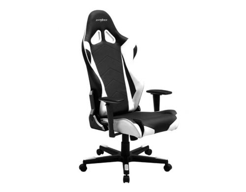 Фото №2 - Кресло для геймеров DXRACER RACING OH/RE0/NW (чёрное/белые вставки) PU кожа, AL основание