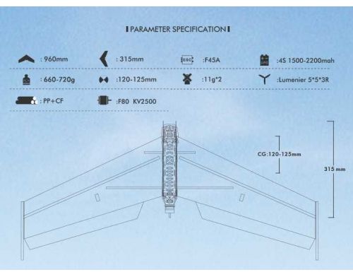 Фото №3 - Летающее крыло Tech One FPV WING 900kit II 960мм EPP KIT