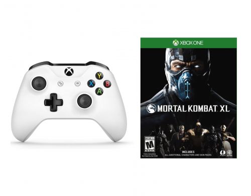 Фото №1 - Microsoft Xbox One S White Wireless Controller + Mortal Kombat XL Xbox One русские субтитры