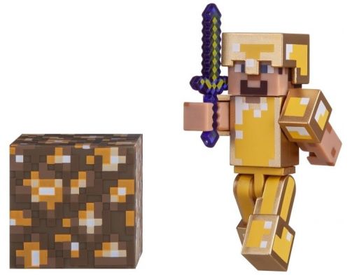 Фото №1 - Игровая фигурка Minecraft Steve in Gold Armor серия 3