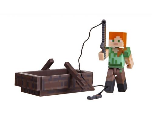 Фото №1 - Игровая фигурка Minecraft Alex with Boat серия 3