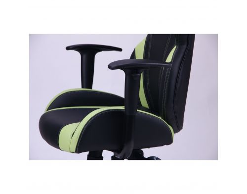Фото №12 - Кресло VR Racer Zeus черный, PU черный/зеленый