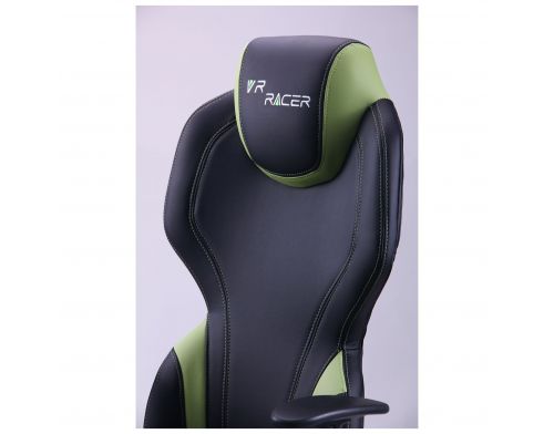 Фото №13 - Кресло VR Racer Zeus черный, PU черный/зеленый