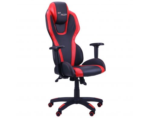 Фото №1 - Кресло VR Racer Atom черный, PU черный/красный