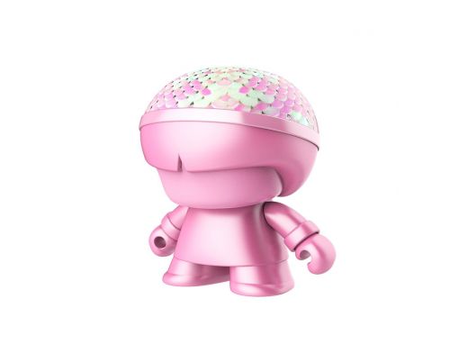 Фото №1 - Акустика XOOPAR - Mini XBOY (7,5 cm, розовая с пайетками металлик, Bluetooth)