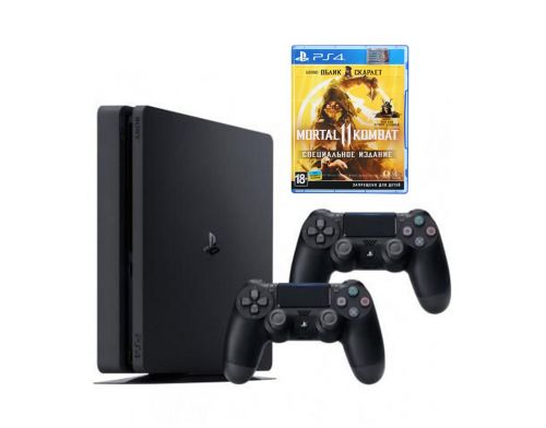 Фото №1 - Sony PlayStation 4 SLIM 1 TB + Доп Джойстик Version 2 + Mortal Kombat 11 PS4 русская версия