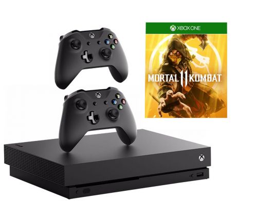 Фото №1 - Xbox ONE X 1 TB+ Microsoft Xbox One S Black Wireless Controller + Mortal Kombat 11 Xbox One русская версия