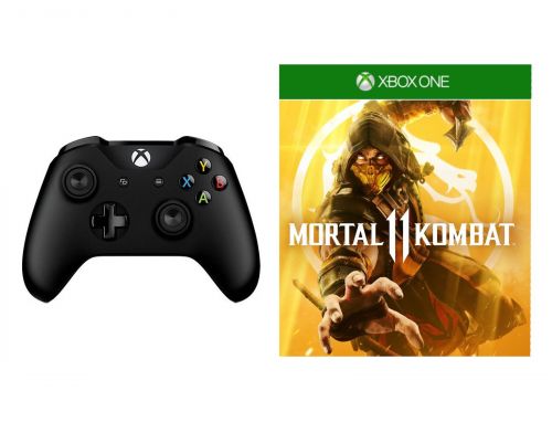 Фото №1 - Microsoft Xbox One S Black Wireless Controller + Mortal Kombat 11 Xbox One русская версия