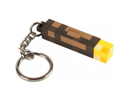 Фото №1 - Брелок JINX Minecraft - 3D Light-Up Torch Keychain