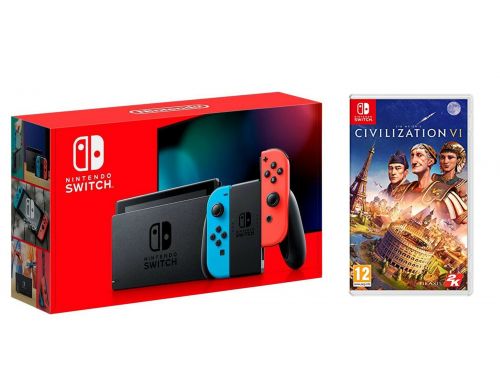 Фото №1 - Nintendo Switch Neon blue/red - Обновлённая версия + Civilization VI для Nintendo Switch