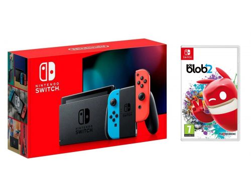 Фото №1 - Nintendo Switch Neon blue/red - Обновлённая версия + De Blob 2 для Nintendo Switch