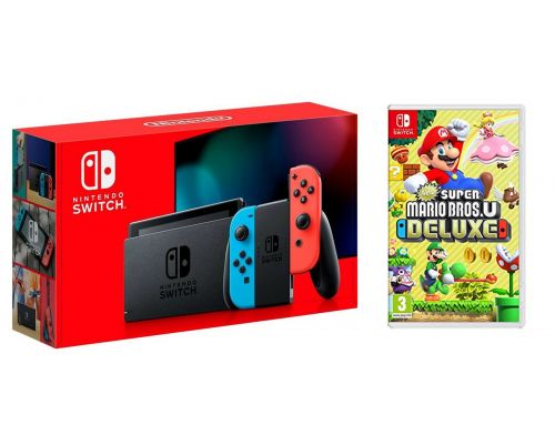 Фото №1 - Nintendo Switch Neon blue/red - Обновлённая версия + NEW SUPER MARIO BROS. U DELUXE (NINTENDO SWITCH)