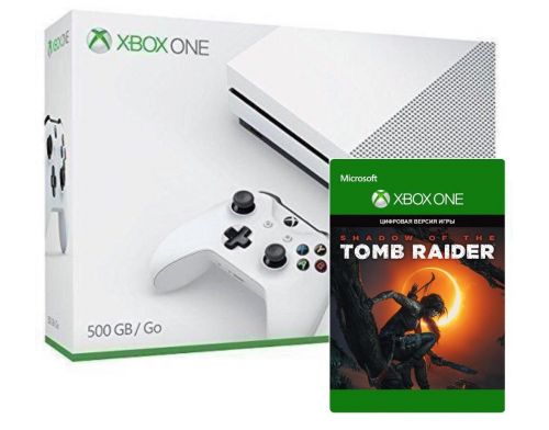 Фото №1 - Xbox ONE S 500Gb + ваучер на загрузку игры Shadow of the Tomb Raider (Гарантия 18 месяцев)