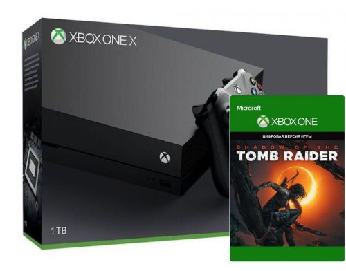 Фото №1 - Xbox ONE X 1TB + ваучер на загрузку игры Shadow of the Tomb Raider (Гарантия 18 месяцев)