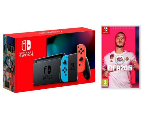 Фото №1 - Nintendo Switch Neon blue/red - Обновлённая версия + FIFA 20 (Гарантия 18 месяцев)