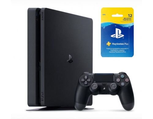 Фото №1 - Sony PlayStation 4 SLIM 500gb + PlayStation Plus 12 месяцев UA регион (Гарантия 18 месяцев)