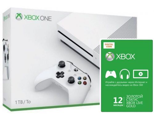 Фото №1 - Xbox ONE S 1TB + Microsoft Xbox Live Gold 12 мес EU/RU/USA (Гарантия 18 месяцев)