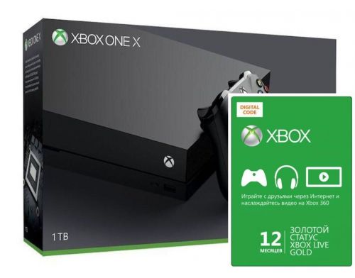 Фото №1 - Xbox ONE X 1TB + Microsoft Xbox Live Gold 12 мес EU/RU/USA (Гарантия 18 месяцев)