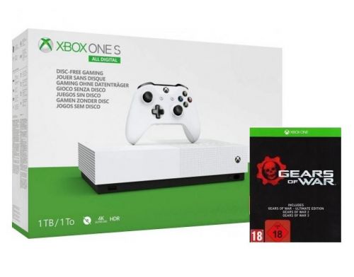 Фото №1 - Xbox One S 1Tb White All-Digital Edition + Gears of War Ultimate Edition (Гарантия 18 месяцев)