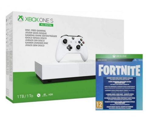 Фото №1 - Xbox One S 1Tb White All-Digital Edition + Fortnite Xbox (Гарантия 18 месяцев)