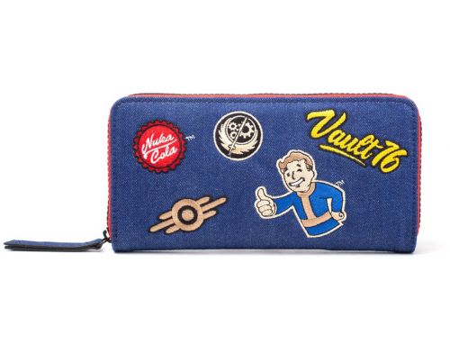 Фото №1 - Кошелек Difuzed Fallout - Vault 76 Denim Zip Around Wallet With Patches