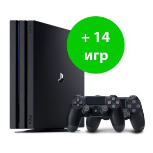 Sony PlayStation 4 PRO 1TB Black + доп. джойстик + 14 игр (Гарантия 18 месяцев)
